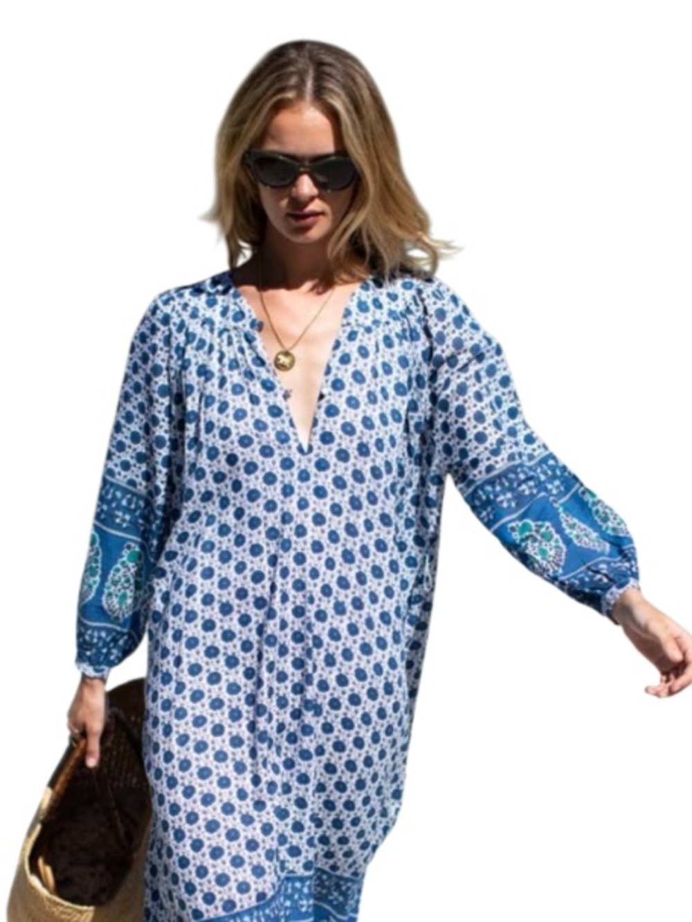 Emerson Fry India Collection Cotton Caftan Dress